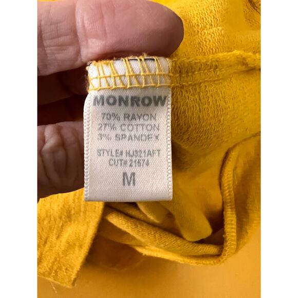 Monrow SuperSoft Long Sleeve Hoodie Mustard Yellow Size M NWT - Picture 6 of 6